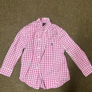 Ralph Lauren polo long sleeve button up pink shirt 4t